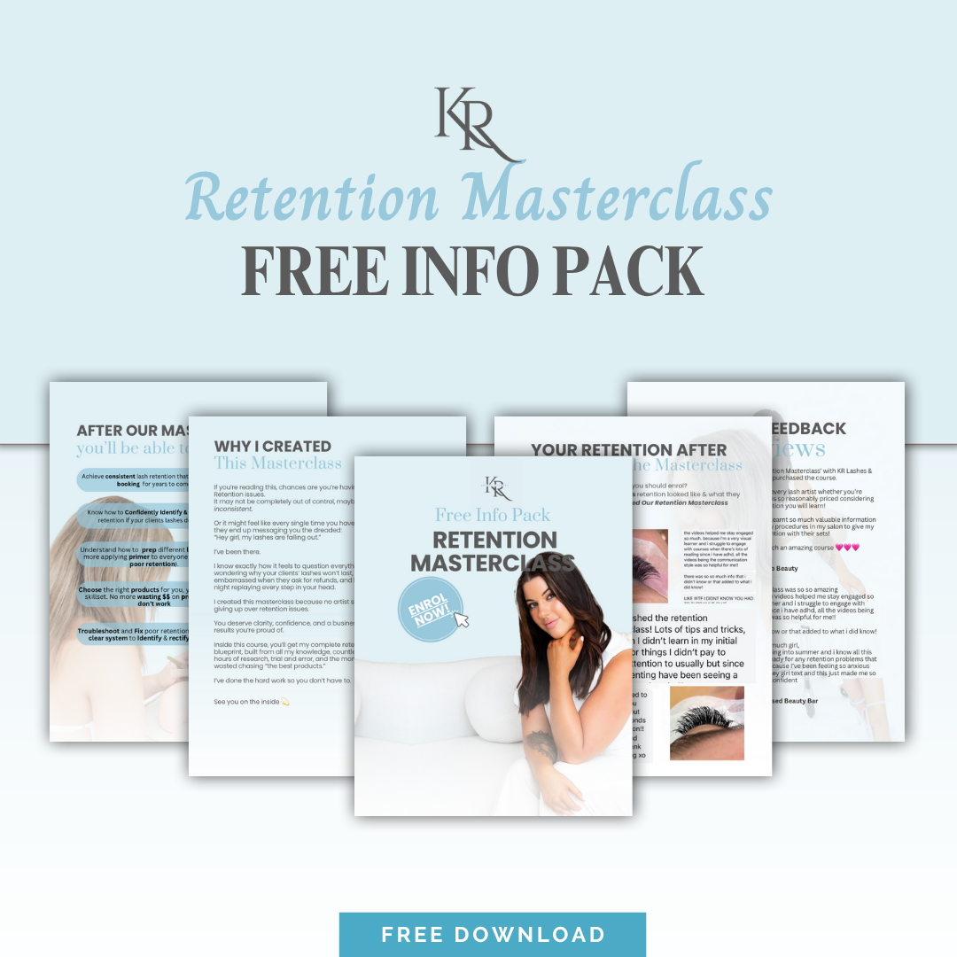 Free Info Pack: Lash Retention Masterclass